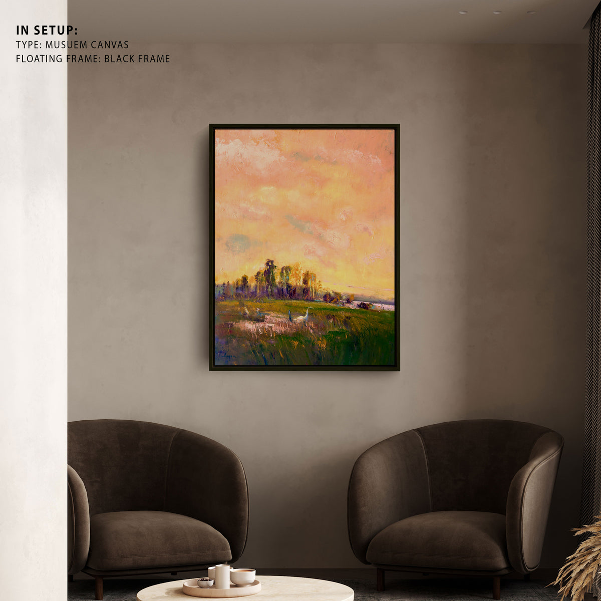 Sunlit Meadowscape, Abstract Painting