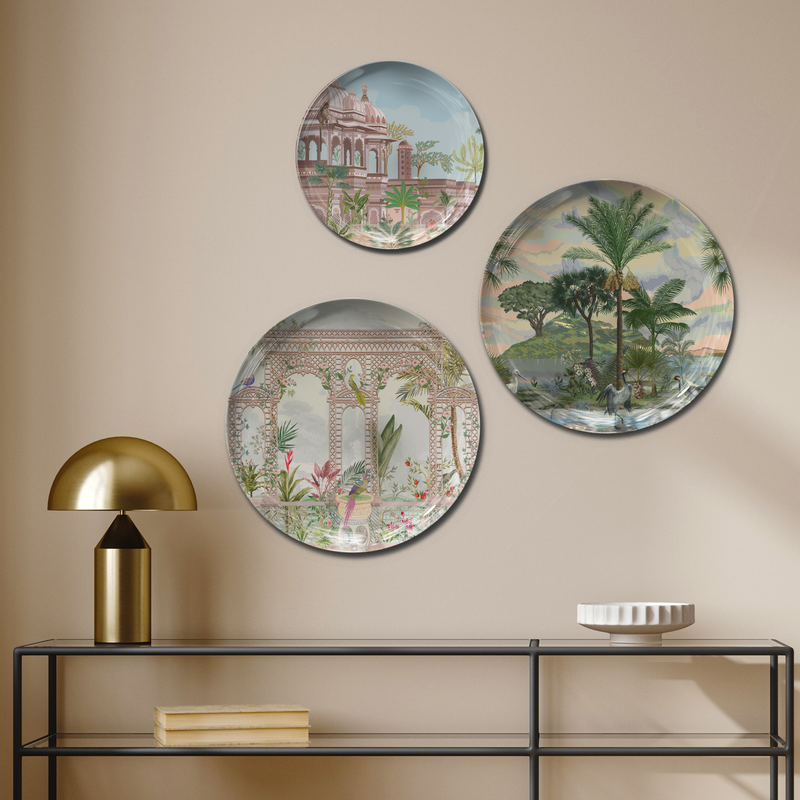 Modern Heritage Plate Set, Set of 3, Wall Plate, Art Plate Set