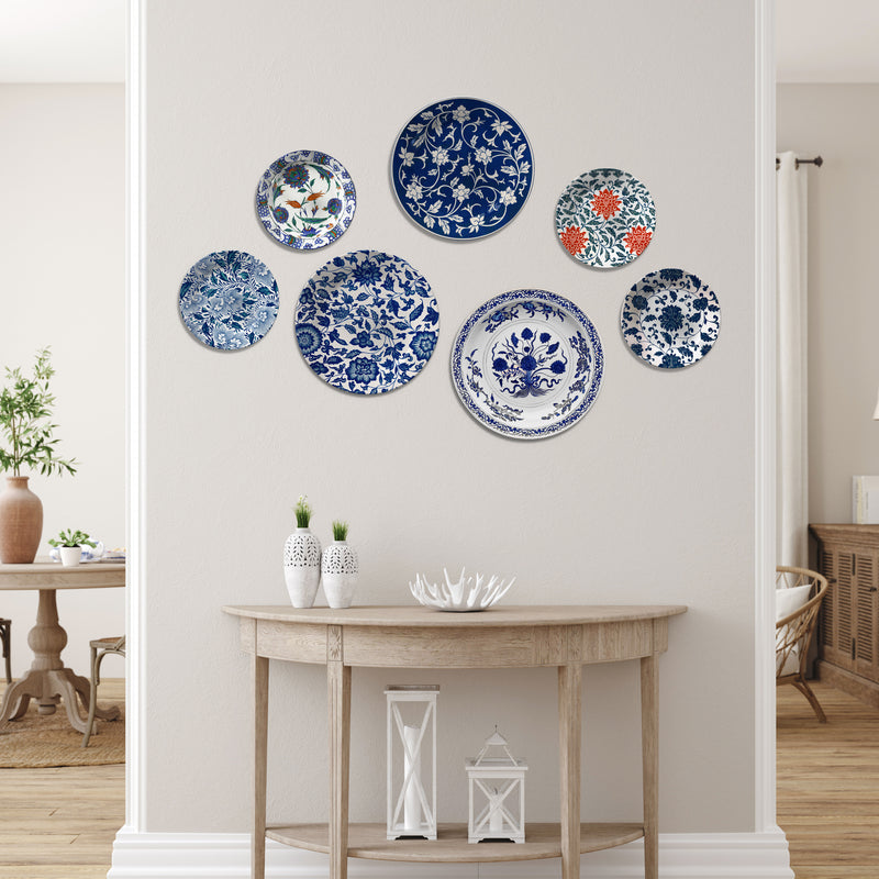 Moroccan Gallery Wall Plates Set of 7, DecorativePlates
