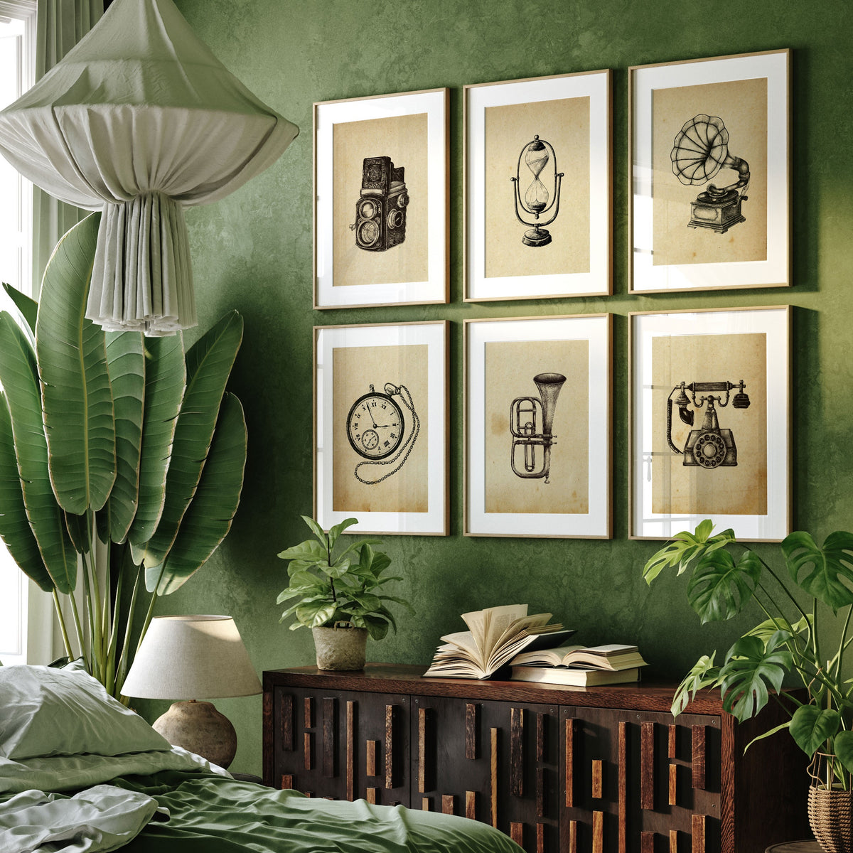 Vintage Insturments Monochrome II, Vintage Posters, Vintage Art, Set of 6