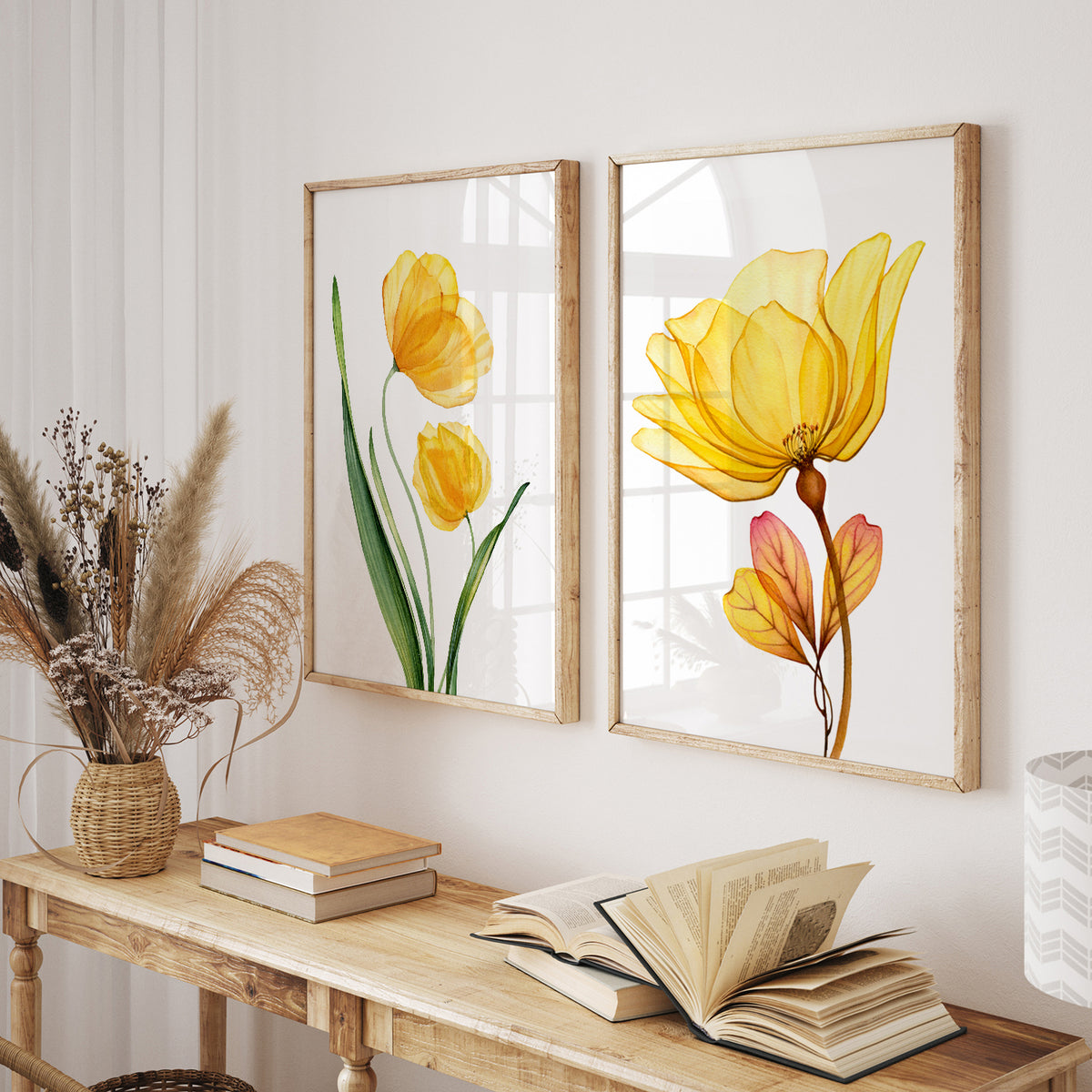X-Ray Botanical Art, Set of 2, Set of Two Paintings