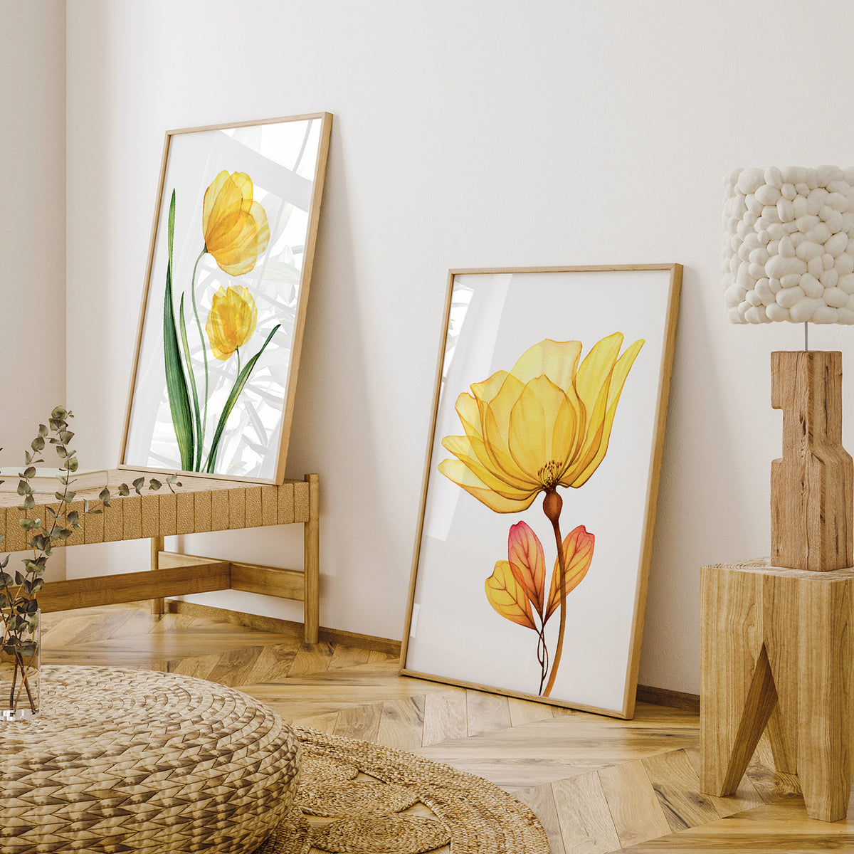 X-Ray Botanical Art, Set of 2, Set of Two Paintings