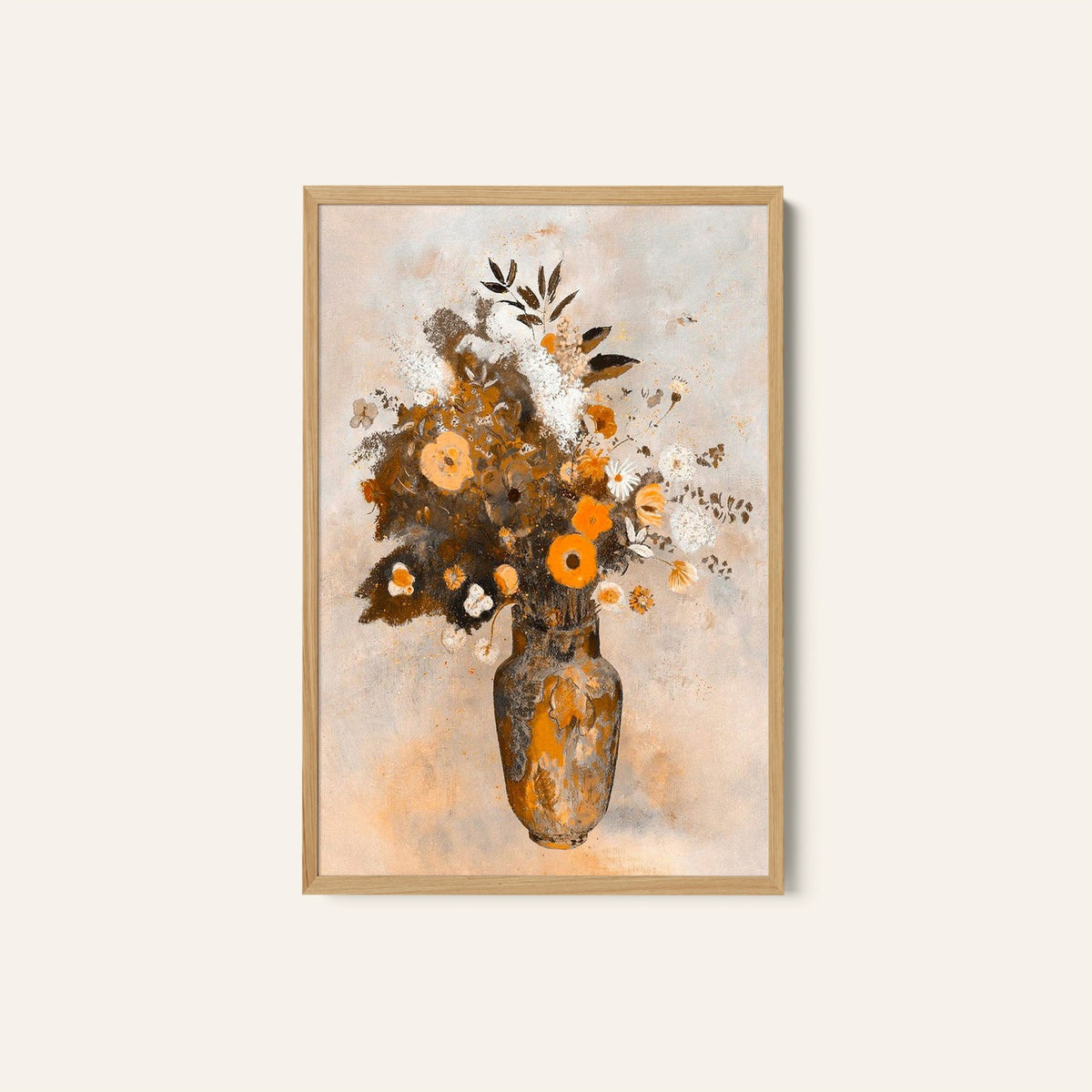 A Bouquet in a Chinese vase, Botanical Flower Paintings