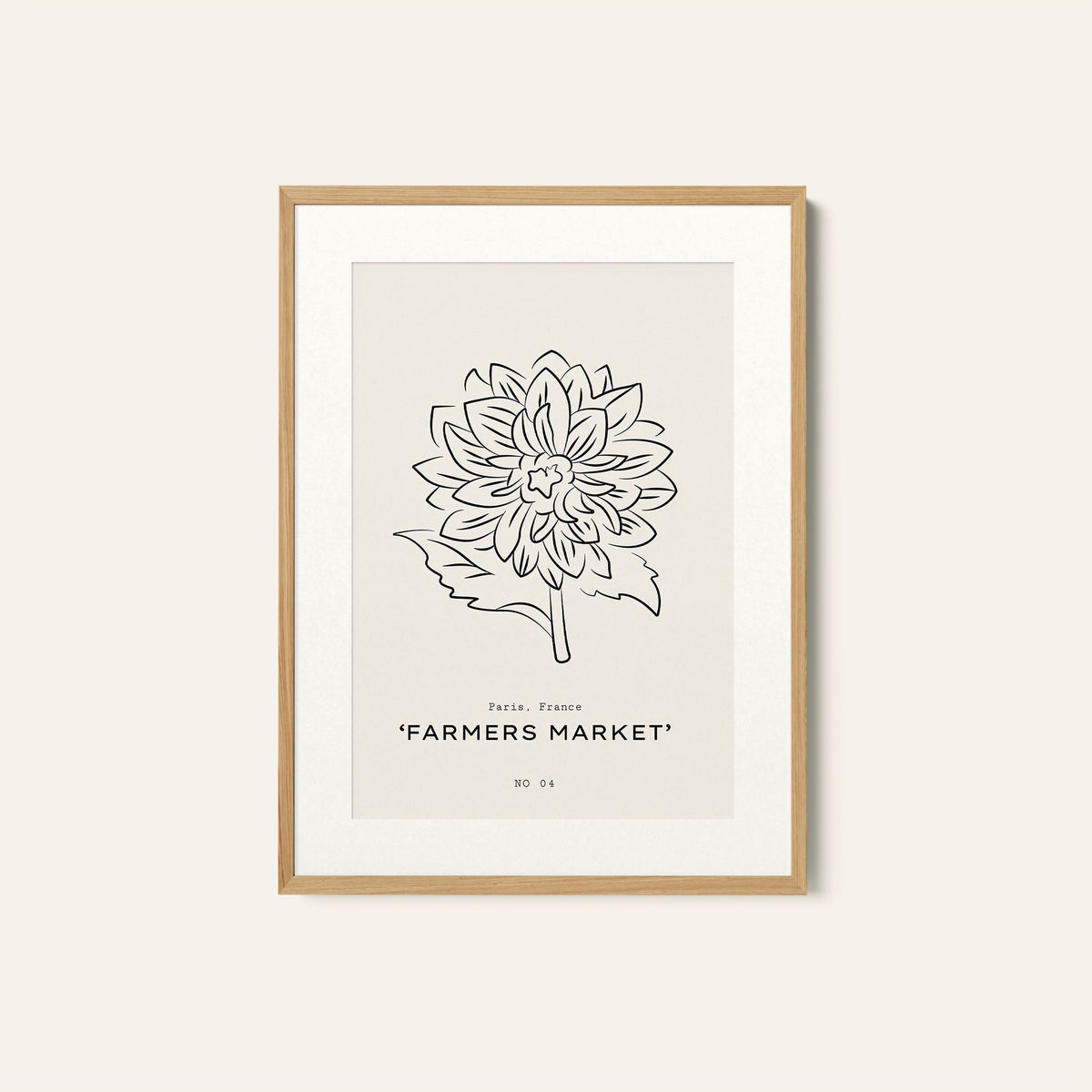 A Dahlia Flower , Line Art Painting