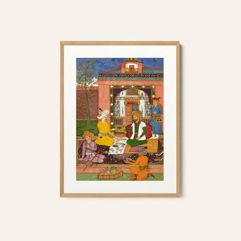 A feast in a pavilion setting Mughal, Mughal Miniature Paintings