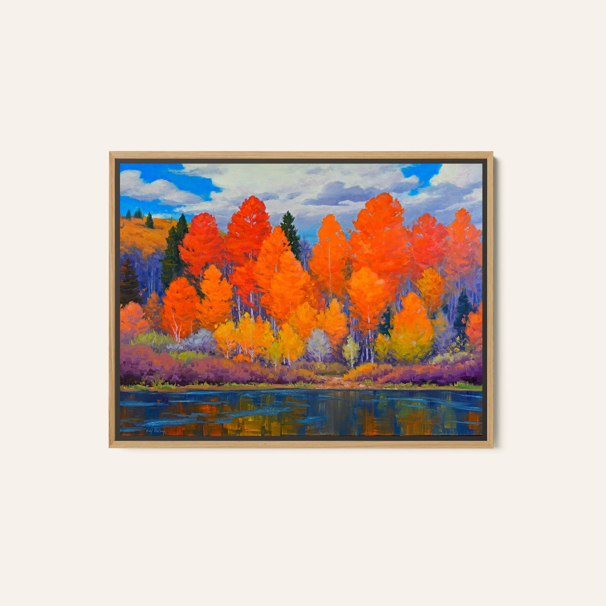 A Forest of Vivid Autumn Foliage Abstract Painting