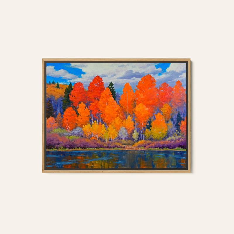 A Forest of Vivid Autumn Foliage Abstract Painting