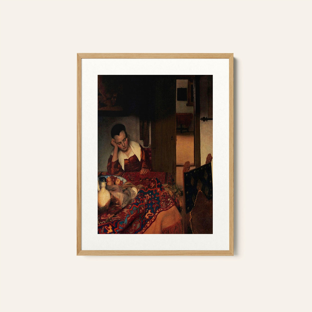 A maid Asleep, Johannes Vermeer Painting