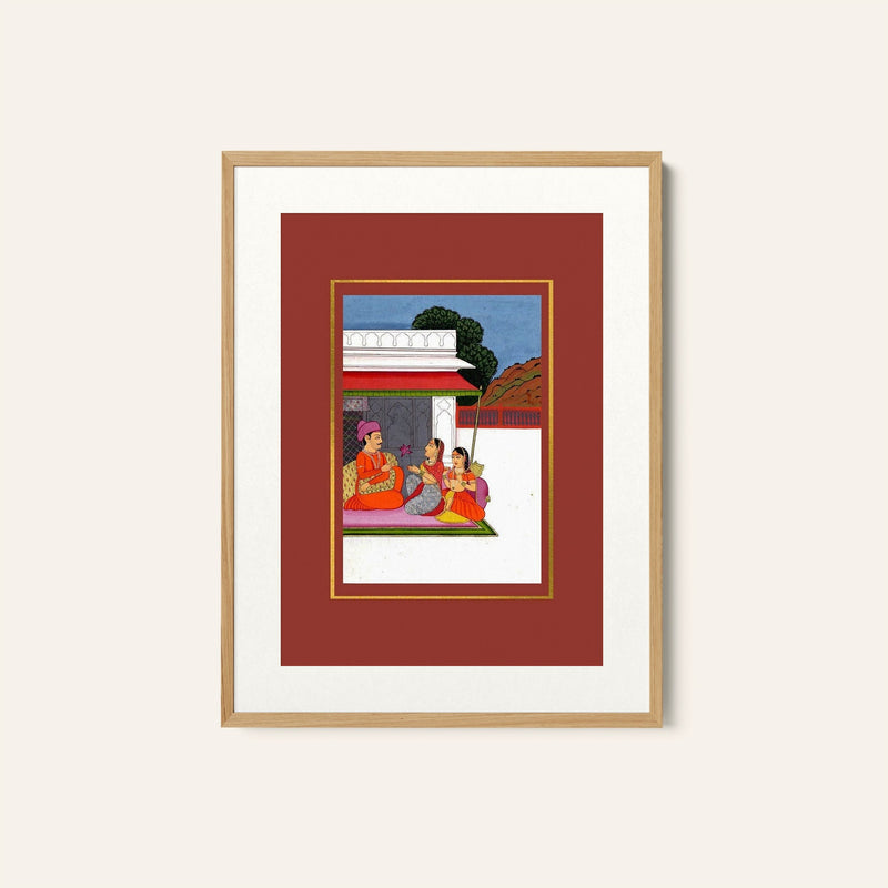 A man is seated Baramasa Series, Indian Miniature Paintings