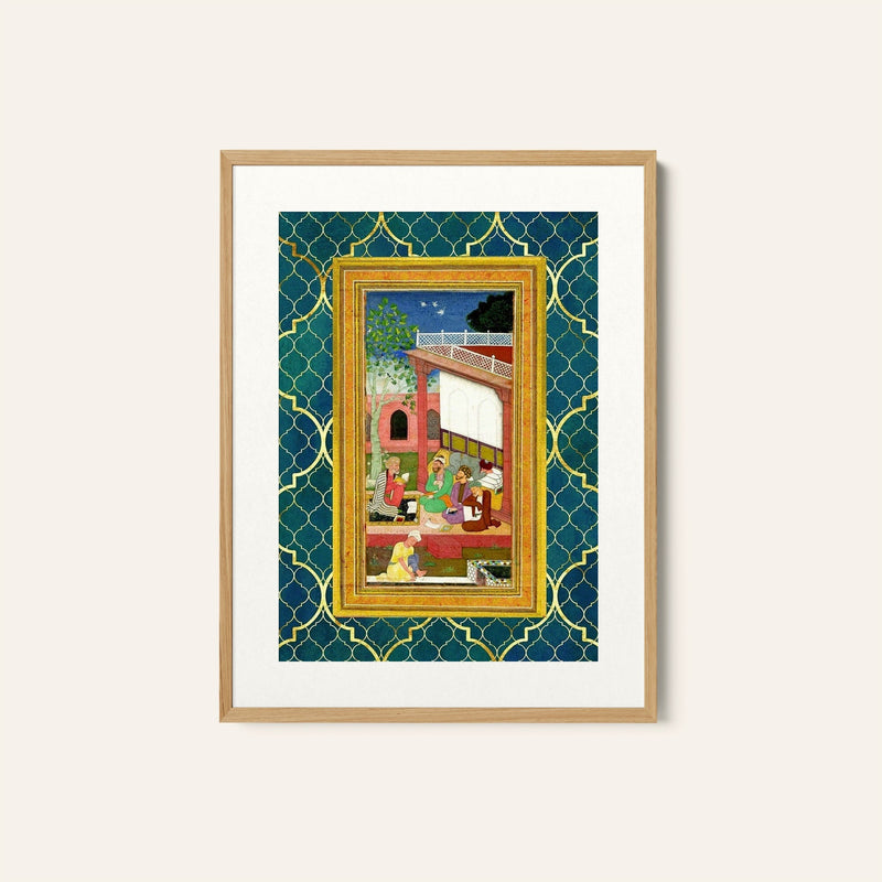 A Muslim Saint Mawlana in the court, Mughal Miniature Paintings