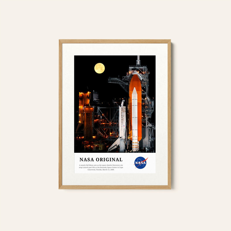 A Nearly Full Moon Sets, NASA Art Posters
