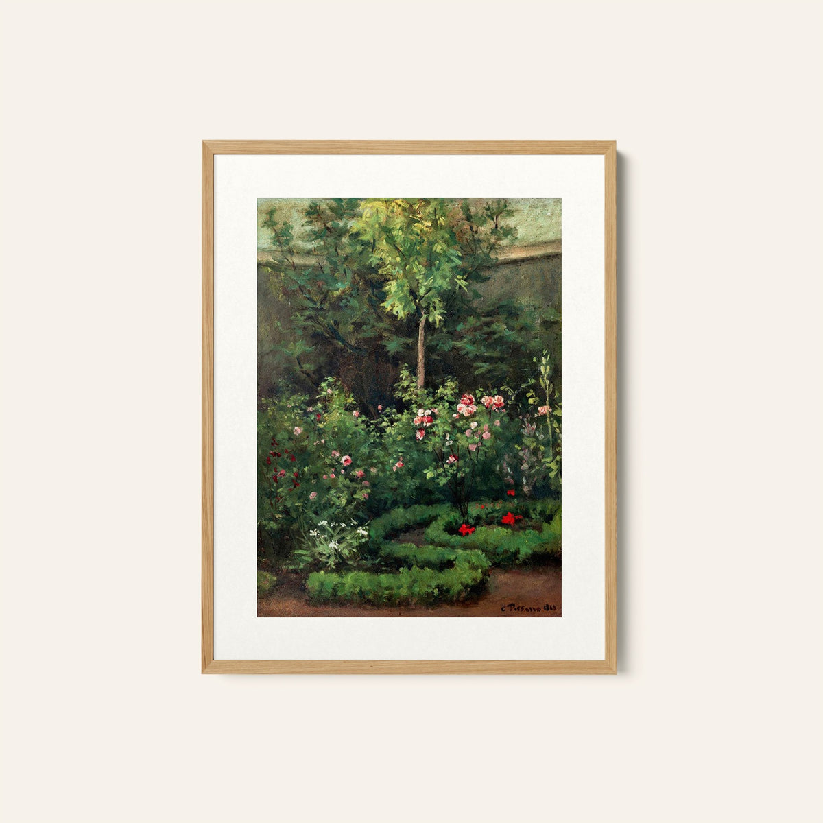 A Rose Garden, Camille Pissarro Painting