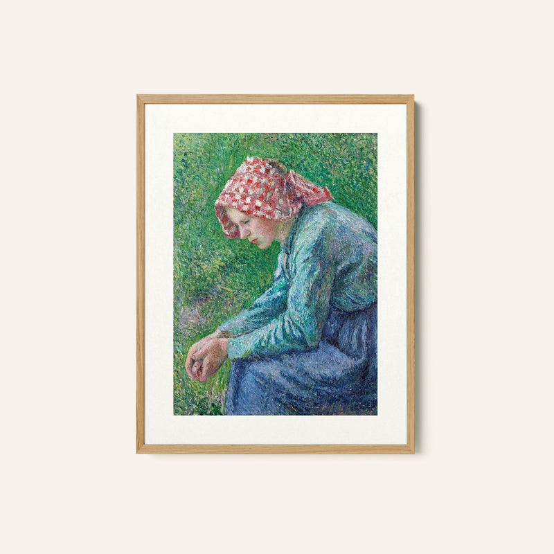 A Seated Peasant Woman, Camille Pissarro Painting