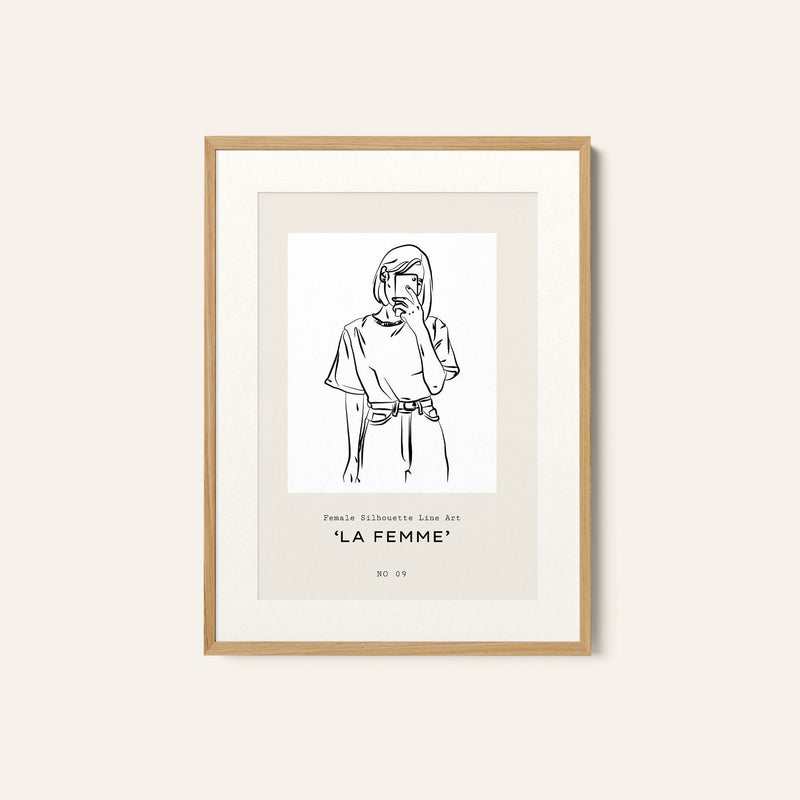A Selfie , Line Art Painting