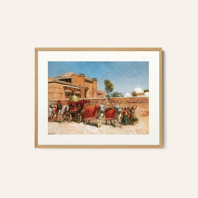 A Wedding Procession before a Palace in Rajasthan, Edwin Lord Weeks Painting