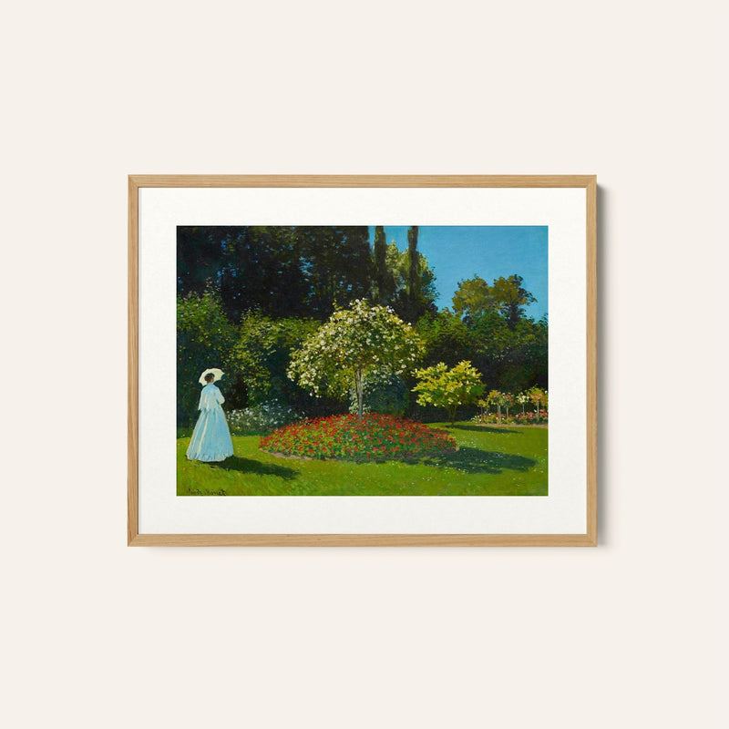 A Woman in the Garden, Landscape Painting, Nature Art