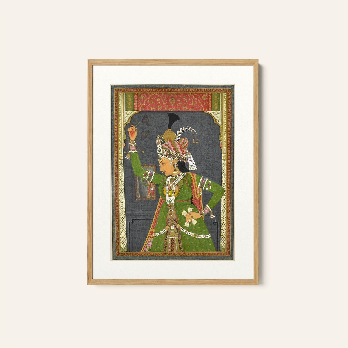 A Woman of the Court Dressed as Radha, attributed to Ramji, Indian Art Paintings