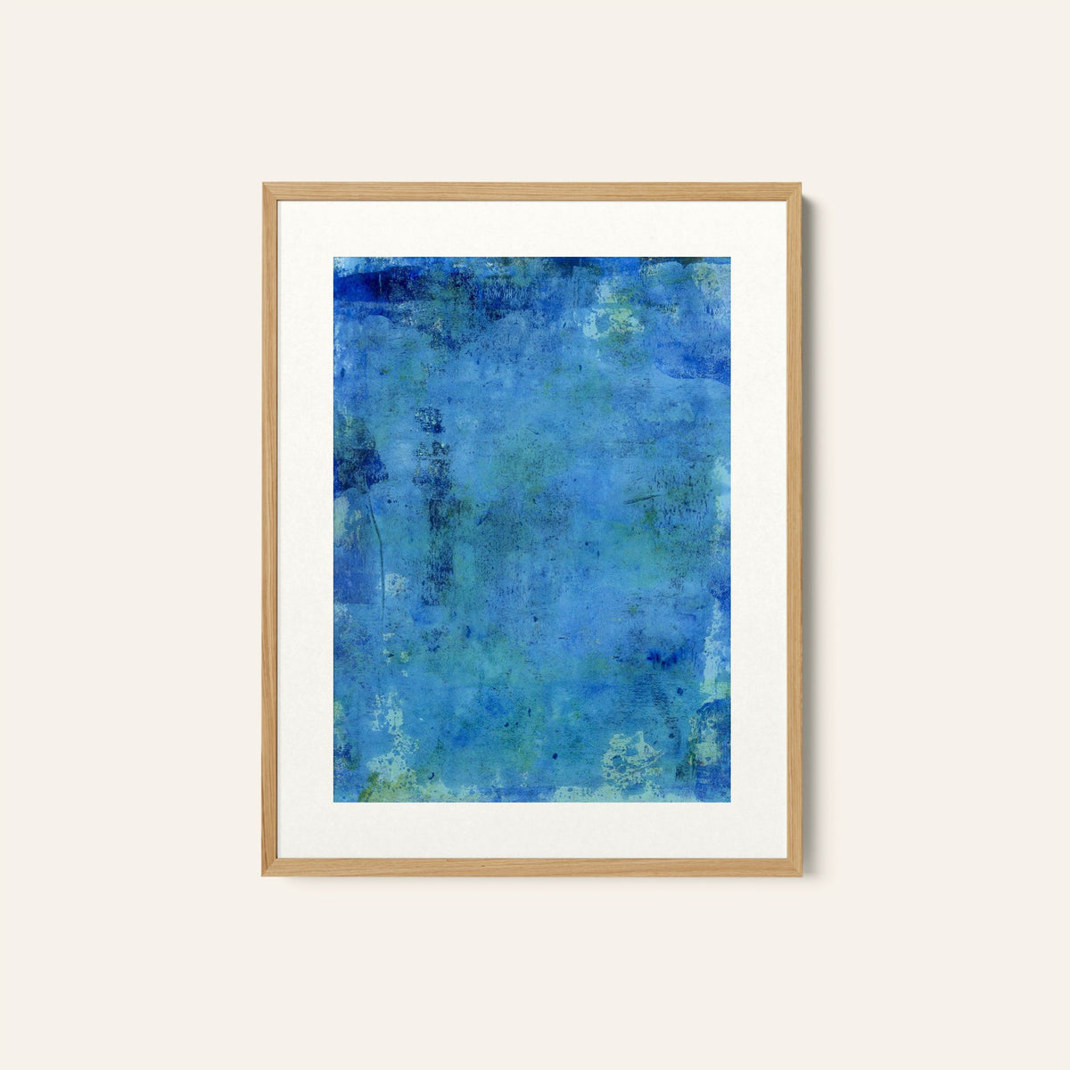 Abstract Blue Painting on Canvas