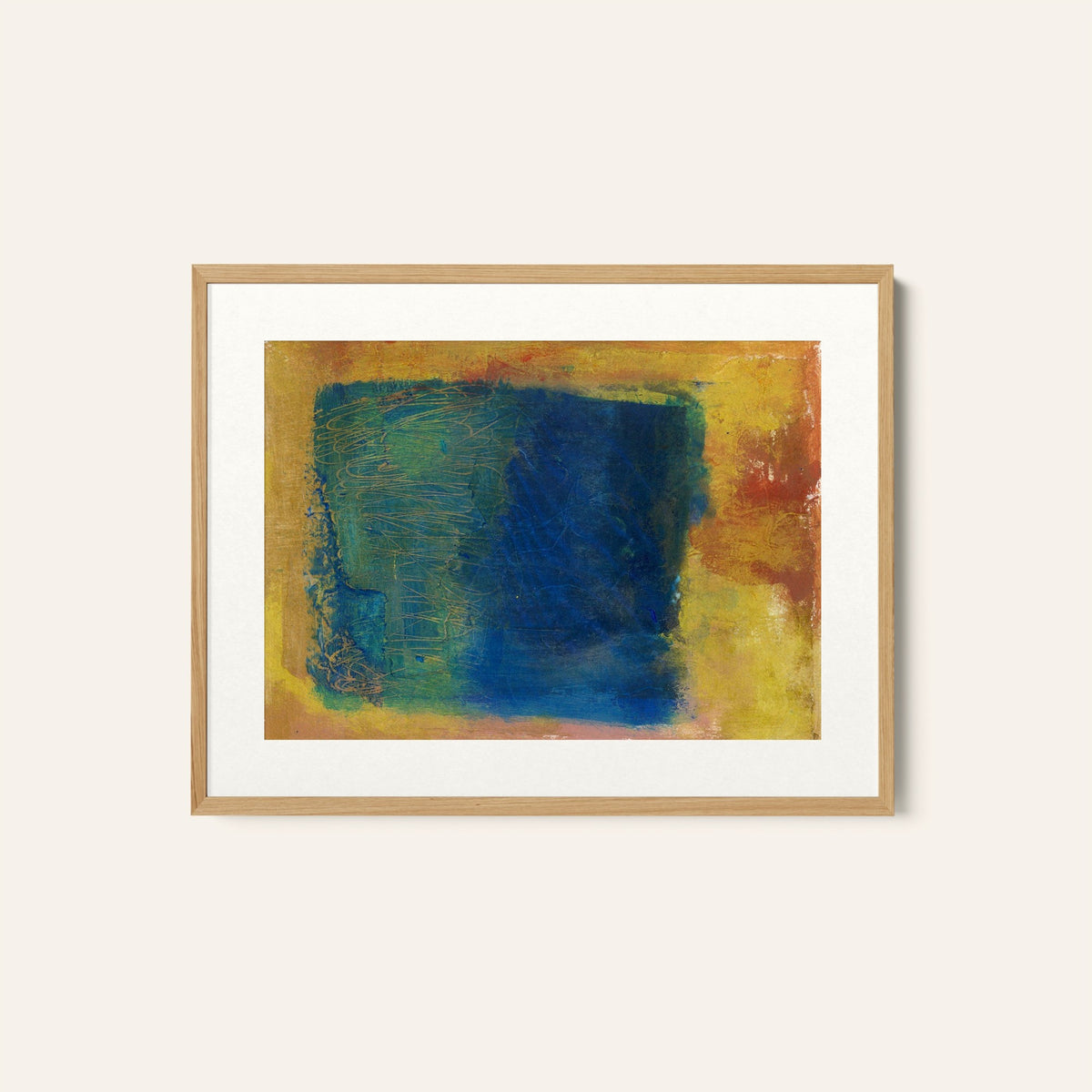 Abstract Blue Rusty Art Painting