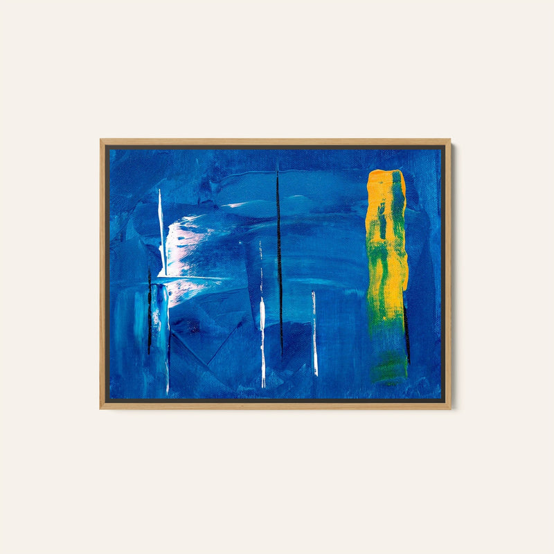 Abstract Blue Canvas Painting