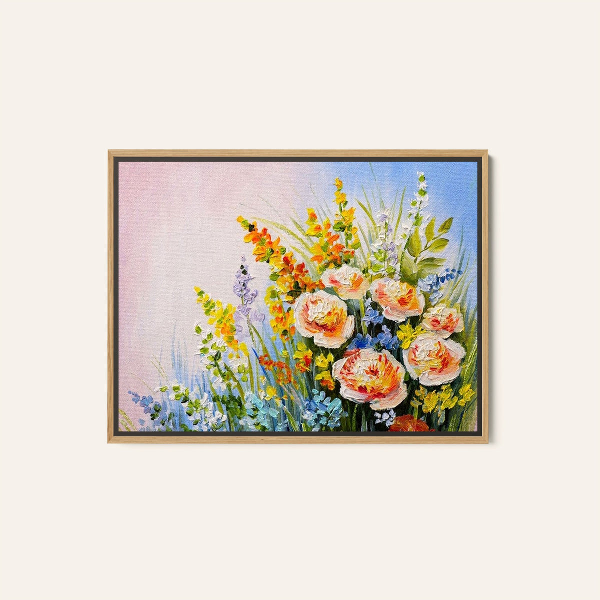Abstract bouquet of summer flowers, Big Canvas Paintings