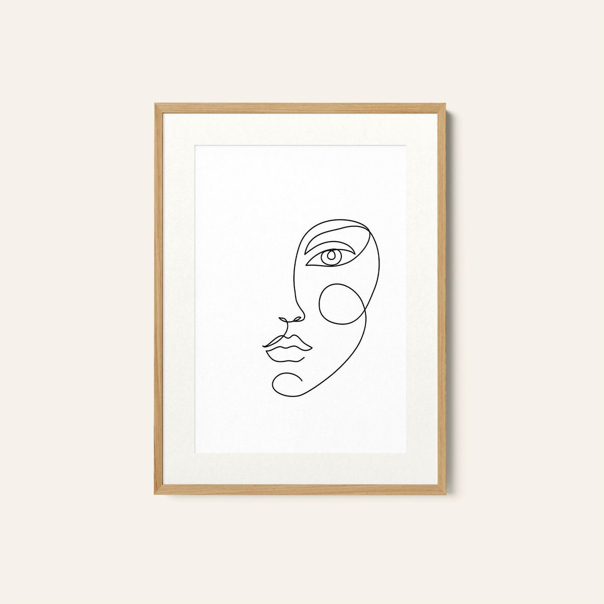 Abstract Face One Line Art