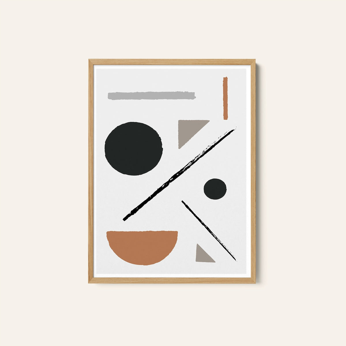 Abstract Geometric Wall Art Earth Tone Painting