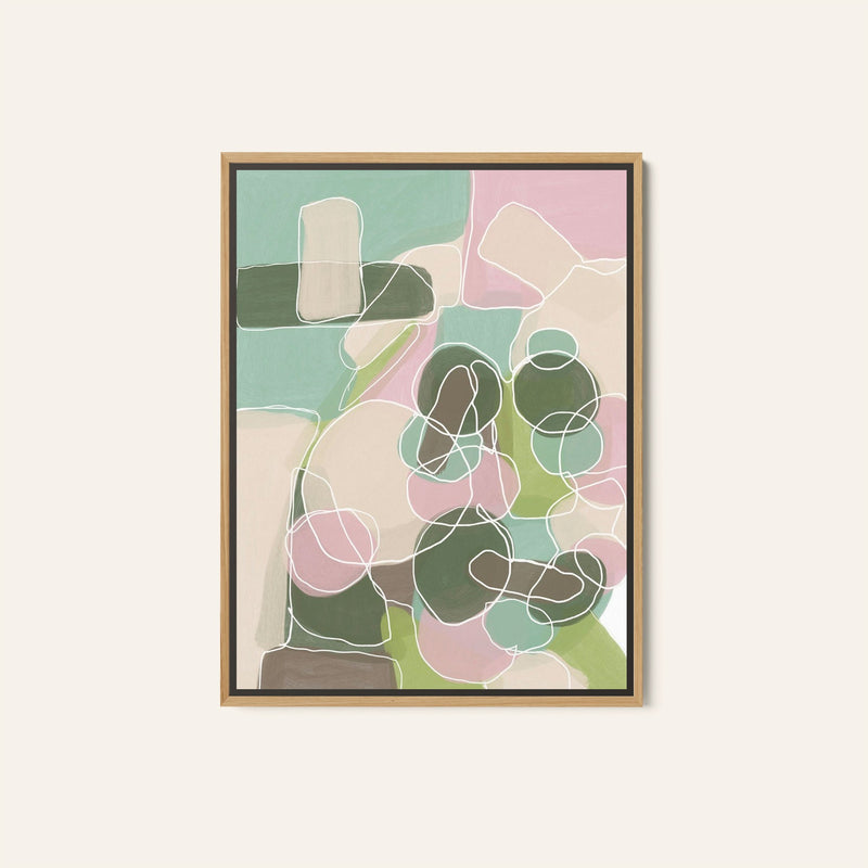 Abstract Green and Pink, Abstract Painting