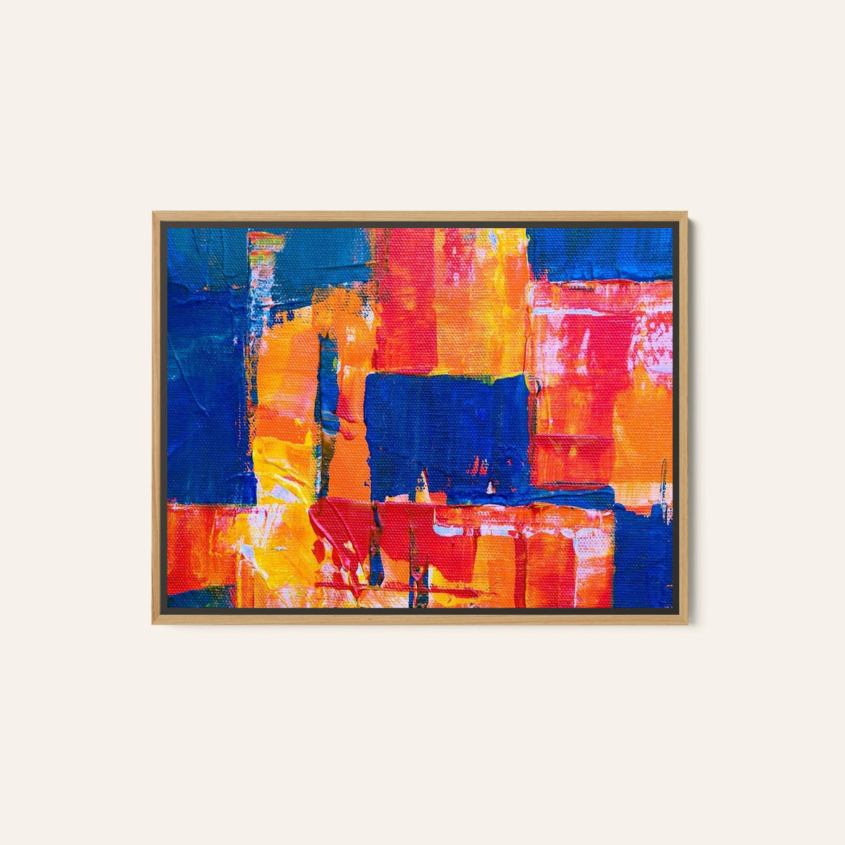 Abstract Canvas Painting with Vibrant Color