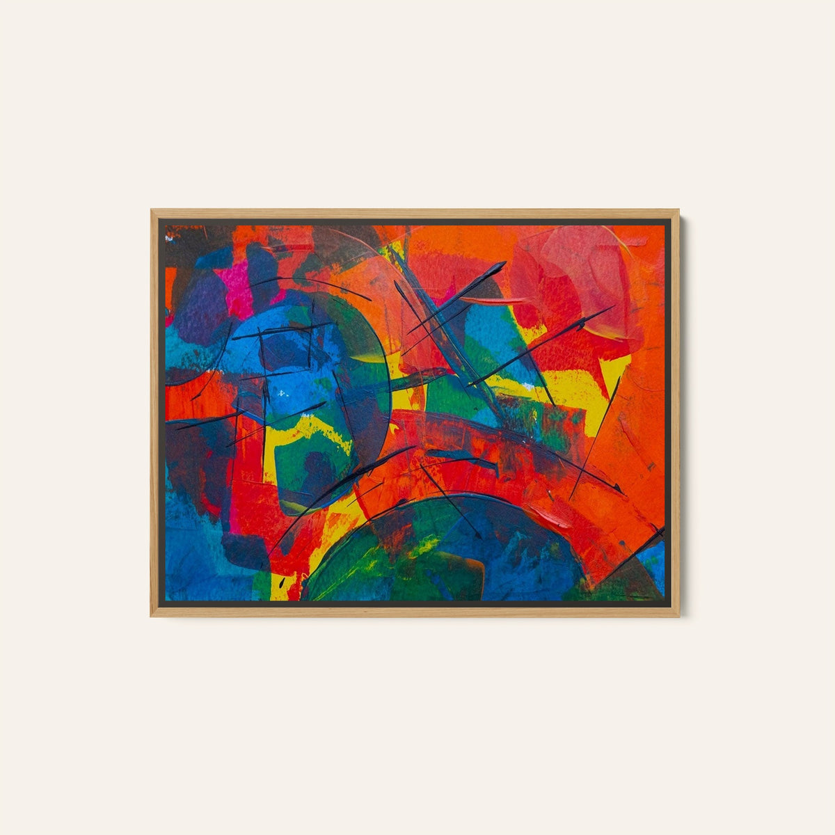 Abstract Canvas Painting with Vibrant Colors III