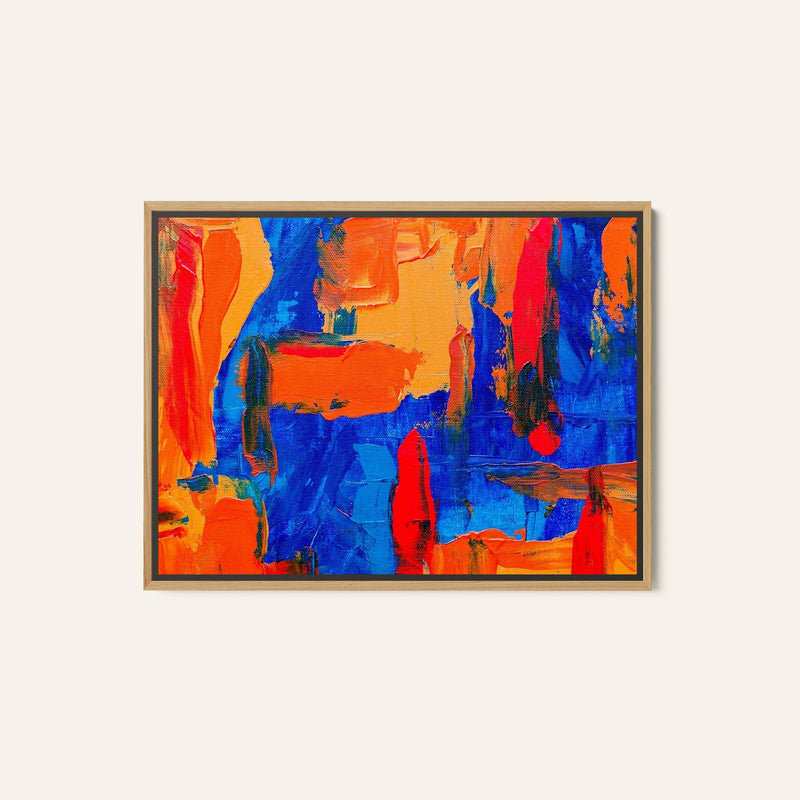 Abstract Canvas Painting with Vibrant Colors VI