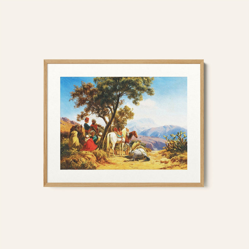 Arab horseman in the mountains, Arabic Islamic Art