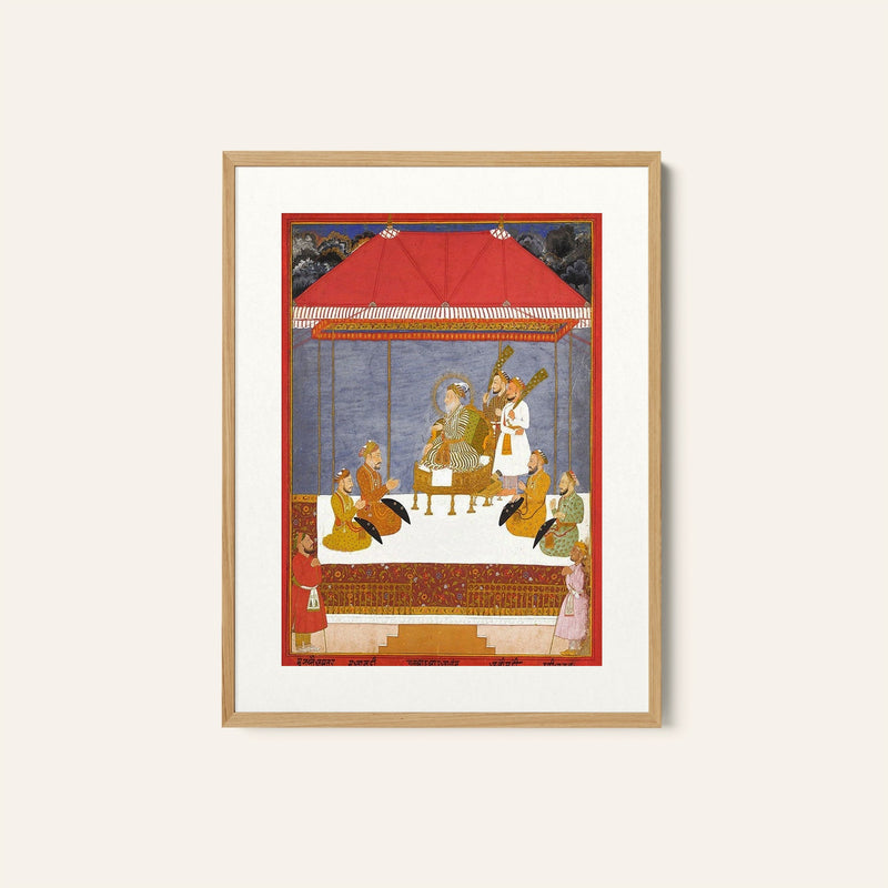 Bahadur Shah with 4 Sons, Mughal Miniature Paintings