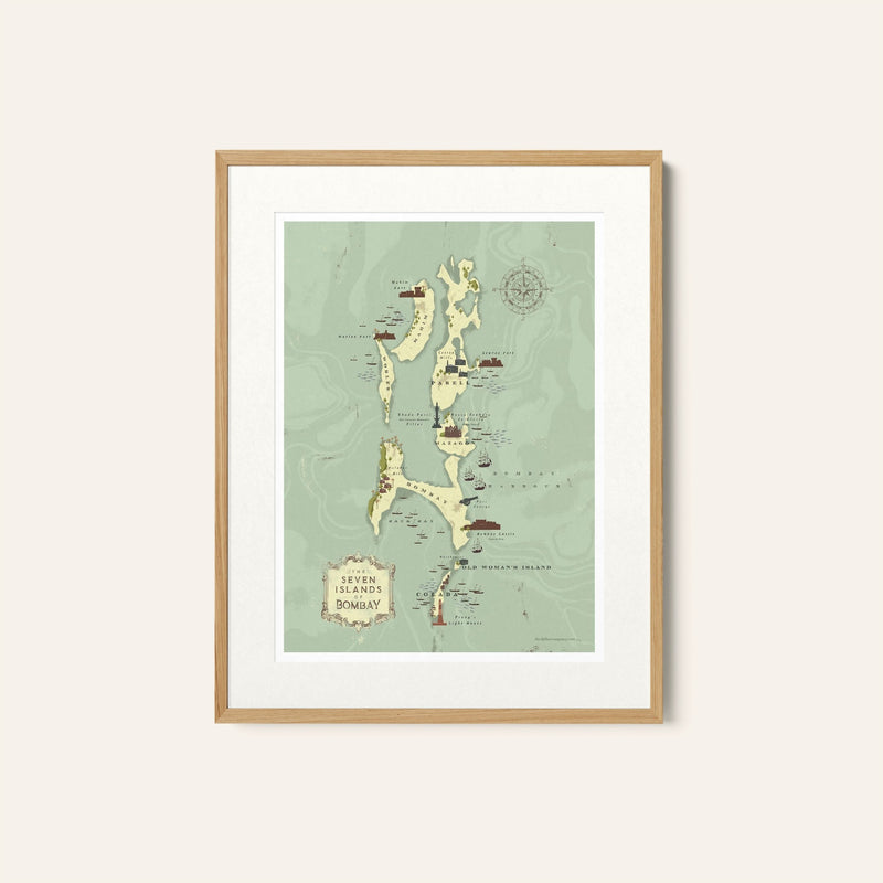 BOMBAY MAP, India Travel Posters