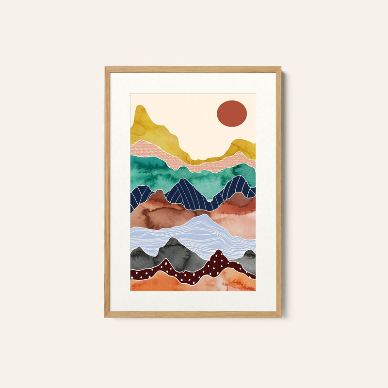 Colorful mountain range, Wall Art Prints