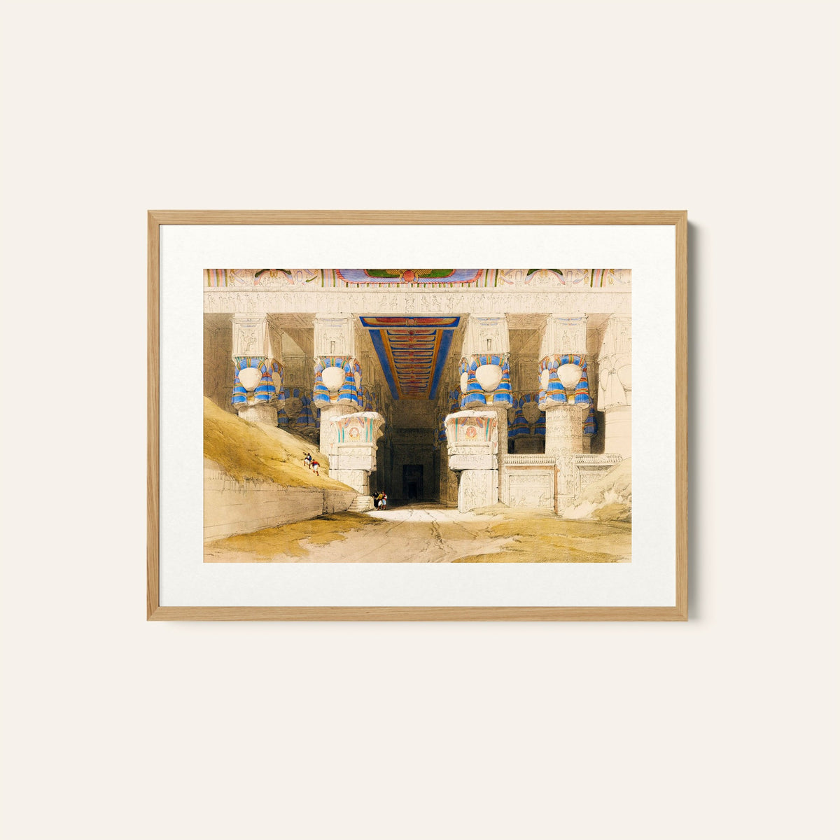 Dendera is one of the latest Egyptian temples illustration by David Roberts, Egyptian Art Paintings