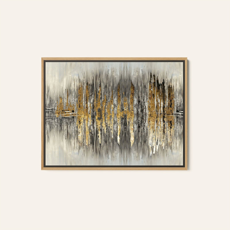 Golden abstract landscape, Canvas Painting