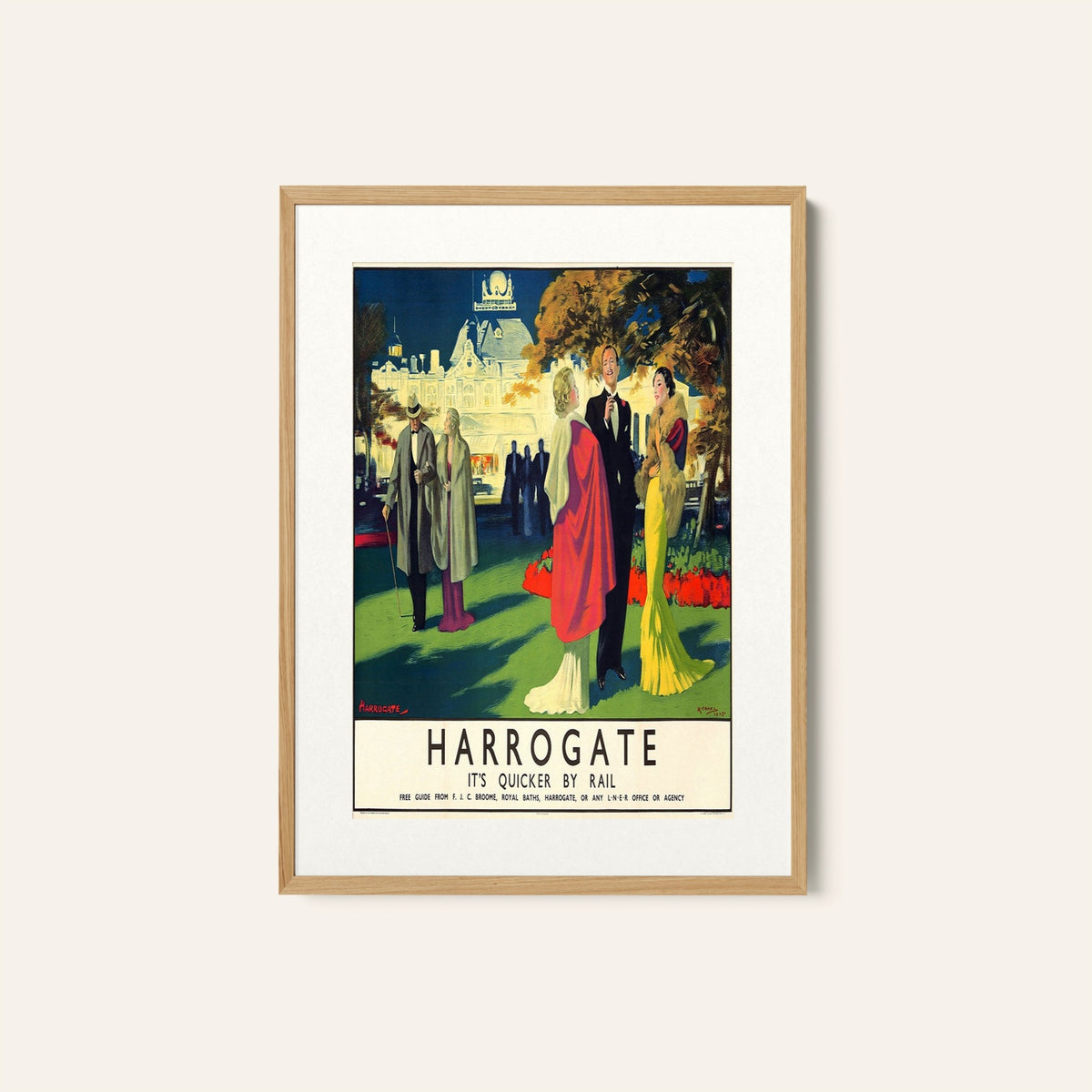 Harrogate Its Quicker by Rail Travel Poster