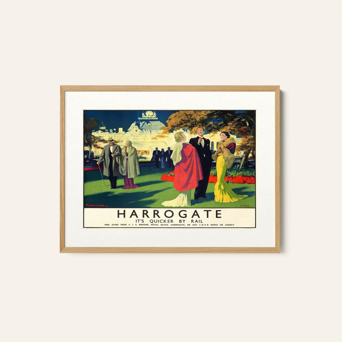 Harrogate Its Quicker by Rail Travel Poster