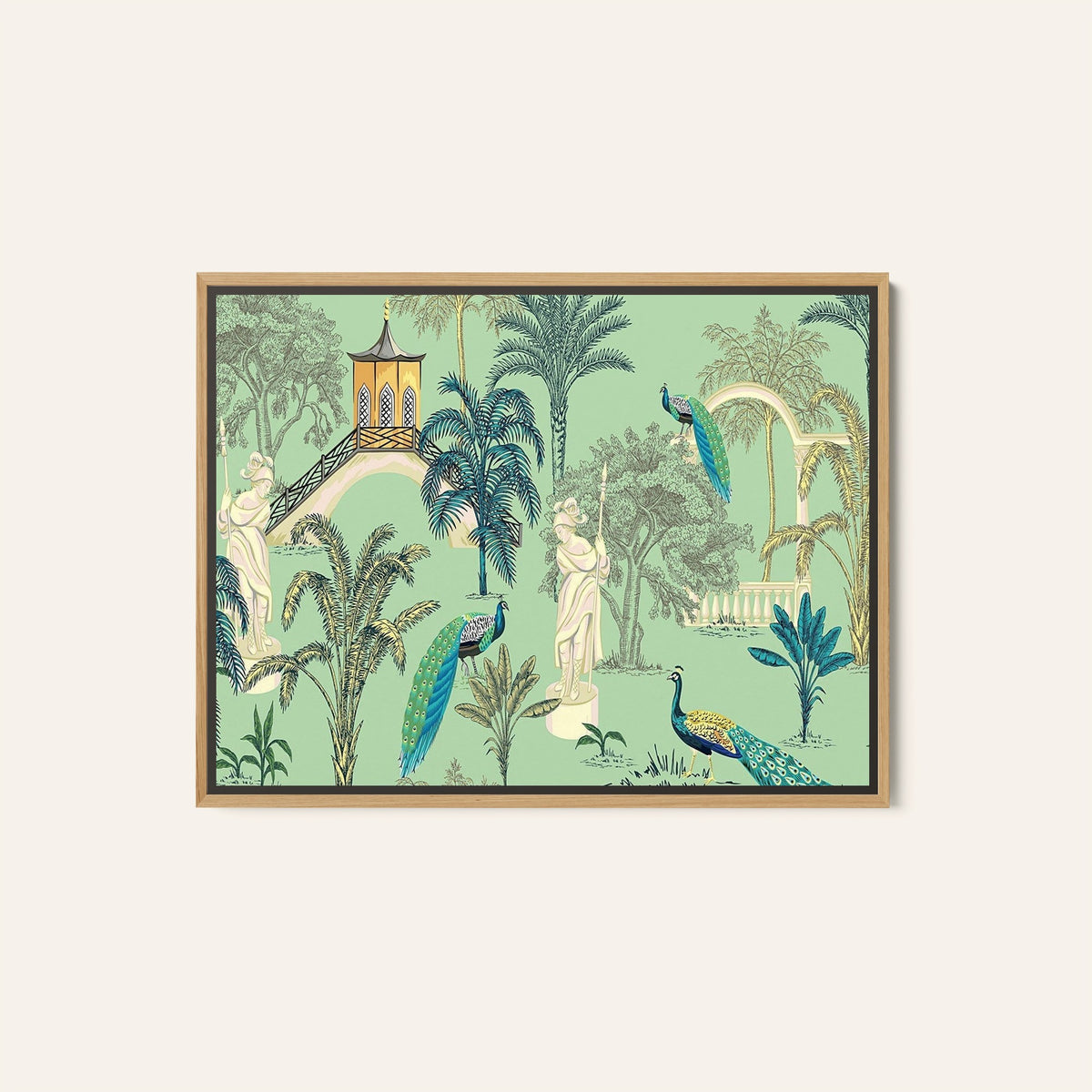 India Peacock Heritage Bird, Canvas Painting