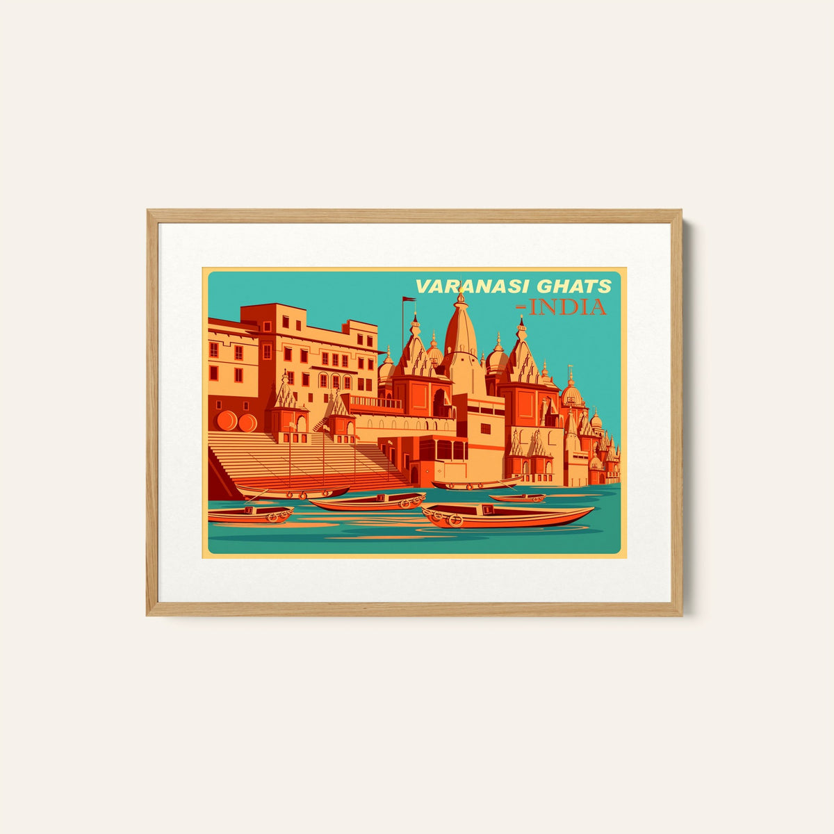 India Varanasi Ghats of Uttar Pradesh Travel Poster