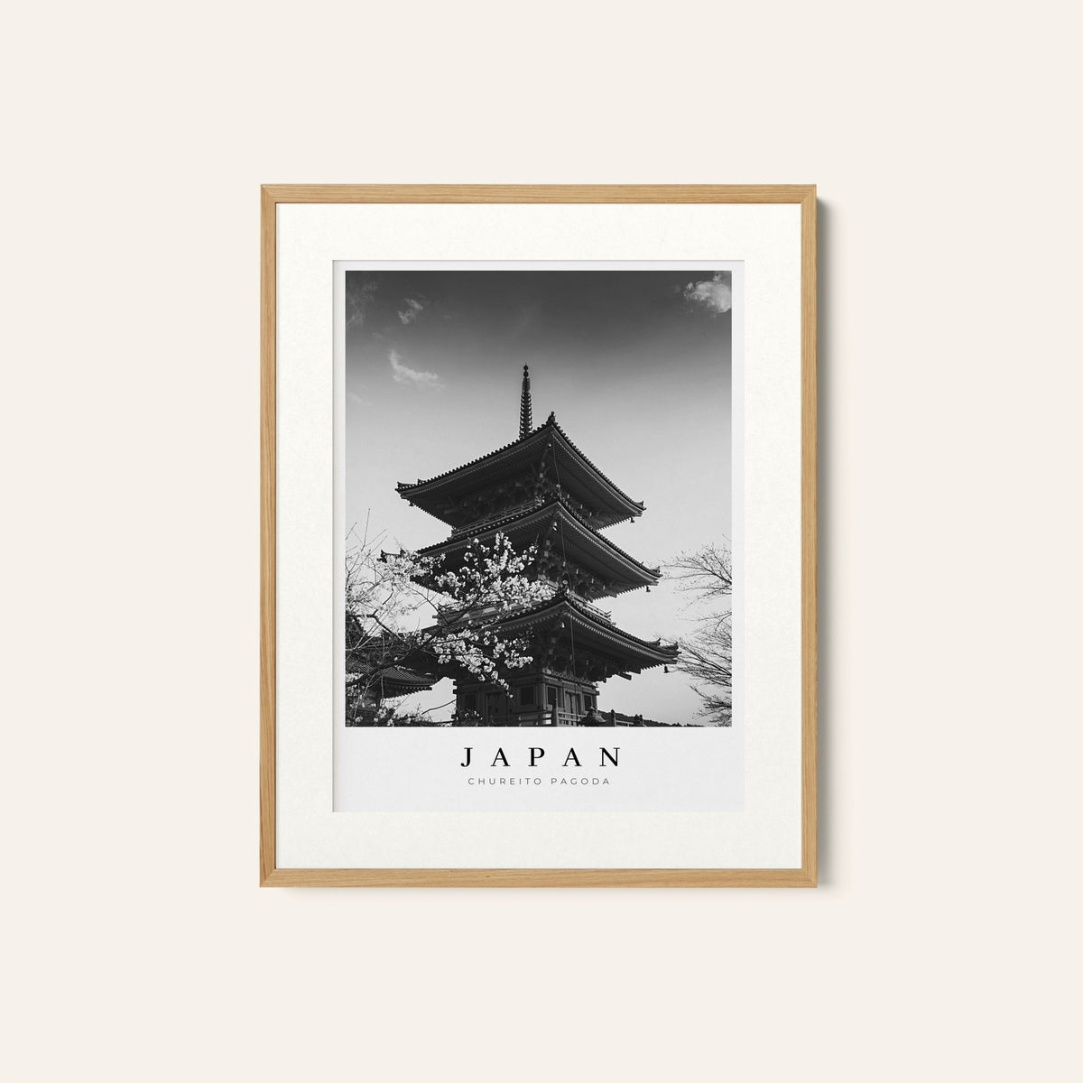 Japan Travel BW, Black and white Painting