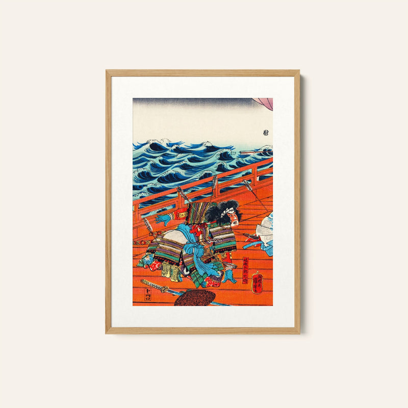 Japanese warrior in battle with arrows, Japanese Art Painting