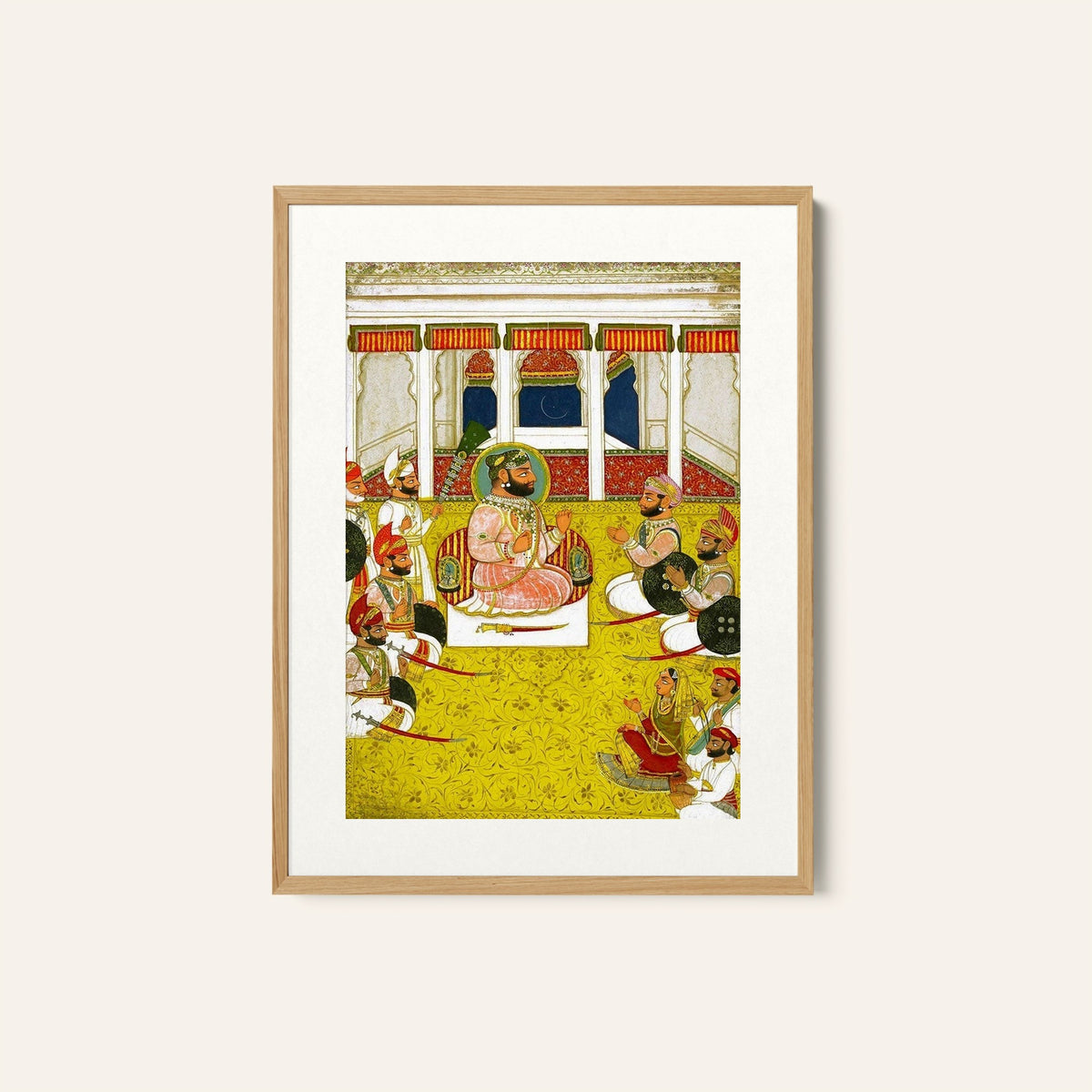 Maharana Jawan Singh seated leaning against a bolster, Rajasthani Paintings