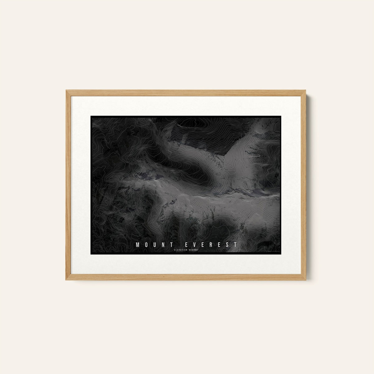 Mount Everest Map, Wall Art Prints