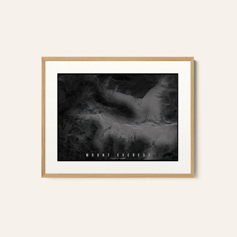 Mount Everest Map, Wall Art Prints