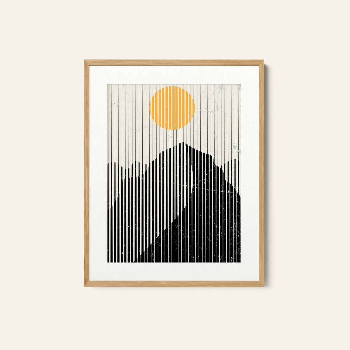 Mountains and Sun 02, Minimalist Art Painting