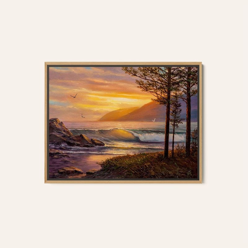 Pines on the coast of the Pacific Ocean , Big Canvas Paintings