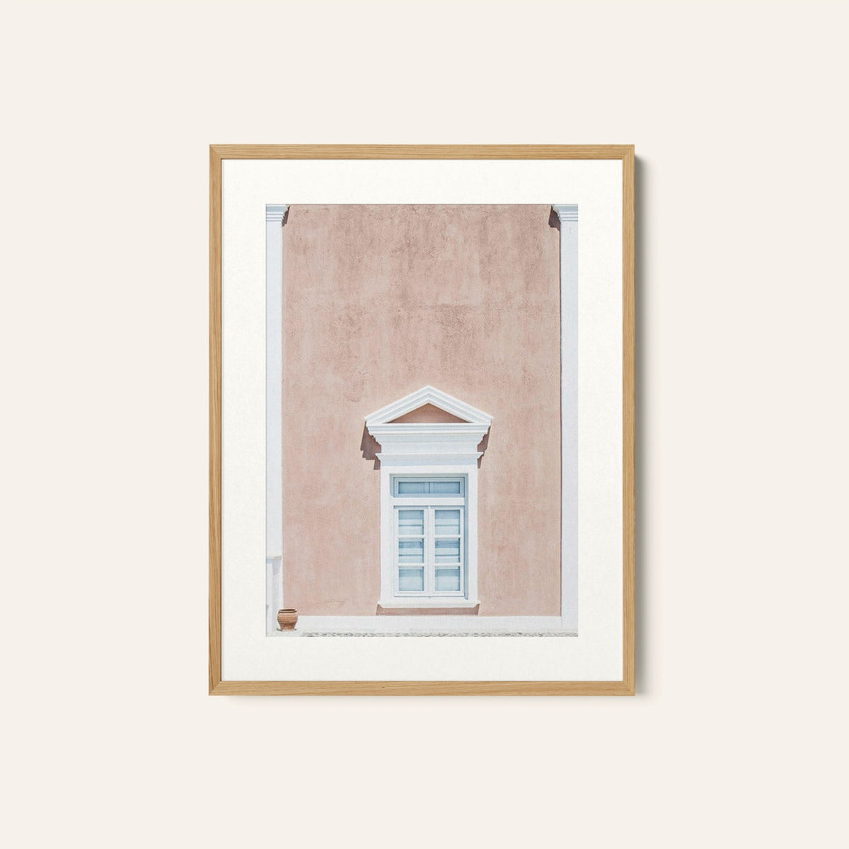 Pink wall and a pediment Photography, Photo Print