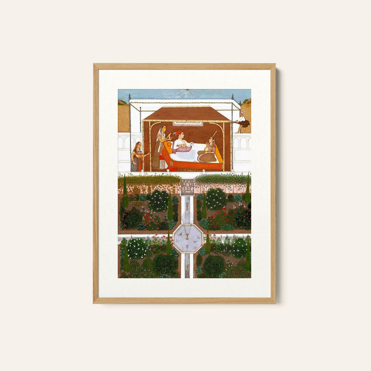 Prince in a garden, Mughal Miniature Paintings